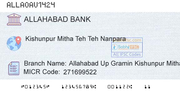 Allahabad Bank Allahabad Up Gramin Kishunpur MithaBranch 