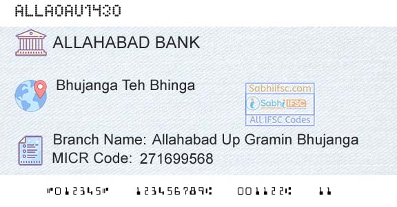Allahabad Bank Allahabad Up Gramin BhujangaBranch 