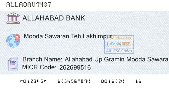 Allahabad Bank Allahabad Up Gramin Mooda SawaranBranch 