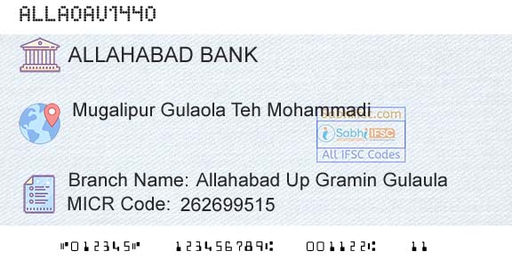 Allahabad Bank Allahabad Up Gramin GulaulaBranch 