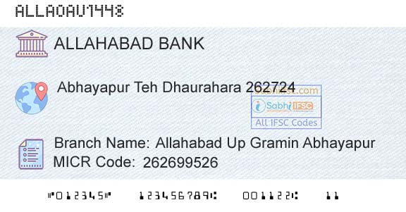 Allahabad Bank Allahabad Up Gramin AbhayapurBranch 