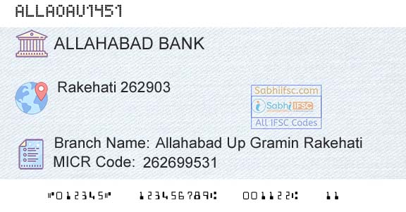 Allahabad Bank Allahabad Up Gramin RakehatiBranch 