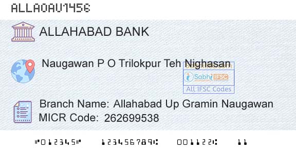 Allahabad Bank Allahabad Up Gramin NaugawanBranch 