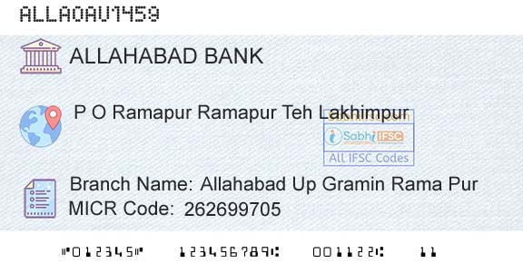 Allahabad Bank Allahabad Up Gramin Rama PurBranch 