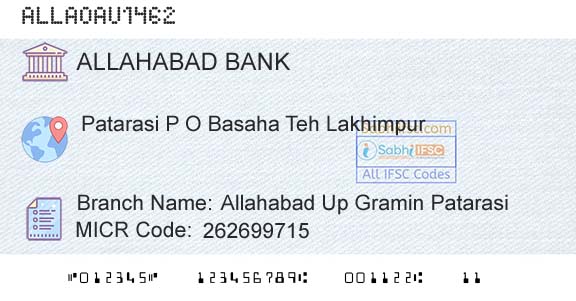 Allahabad Bank Allahabad Up Gramin PatarasiBranch 