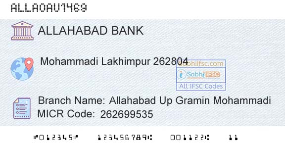 Allahabad Bank Allahabad Up Gramin MohammadiBranch 
