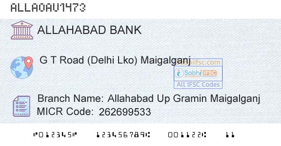 Allahabad Bank Allahabad Up Gramin MaigalganjBranch 