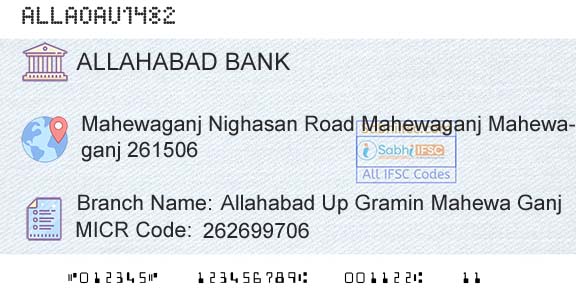 Allahabad Bank Allahabad Up Gramin Mahewa GanjBranch 