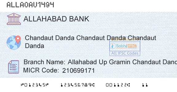 Allahabad Bank Allahabad Up Gramin Chandaut DandaBranch 