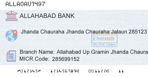 Allahabad Bank Allahabad Up Gramin Jhanda ChaurahaBranch 