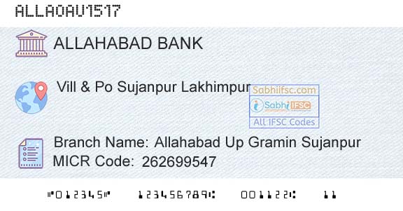 Allahabad Bank Allahabad Up Gramin SujanpurBranch 