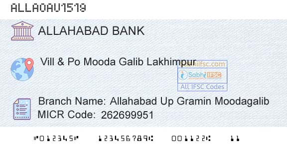 Allahabad Bank Allahabad Up Gramin MoodagalibBranch 