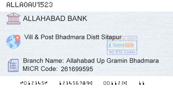 Allahabad Bank Allahabad Up Gramin BhadmaraBranch 