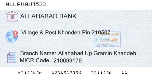 Allahabad Bank Allahabad Up Gramin KhandehBranch 