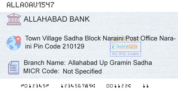 Allahabad Bank Allahabad Up Gramin SadhaBranch 