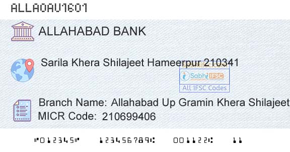 Allahabad Bank Allahabad Up Gramin Khera ShilajeetBranch 