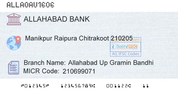 Allahabad Bank Allahabad Up Gramin BandhiBranch 