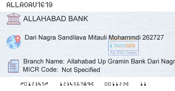 Allahabad Bank Allahabad Up Gramin Bank Dari NagraBranch 
