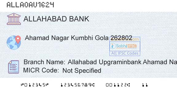 Allahabad Bank Allahabad Upgraminbank Ahamad NagarBranch 