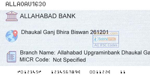 Allahabad Bank Allahabad Upgraminbank Dhaukal GanjBranch 