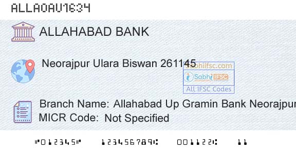 Allahabad Bank Allahabad Up Gramin Bank NeorajpurBranch 