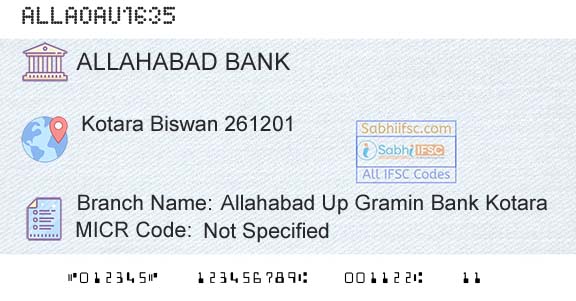 Allahabad Bank Allahabad Up Gramin Bank KotaraBranch 