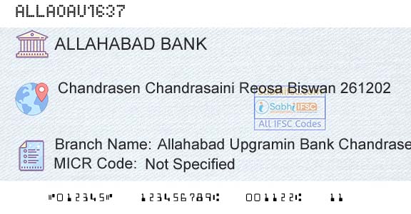 Allahabad Bank Allahabad Upgramin Bank ChandraseniBranch 