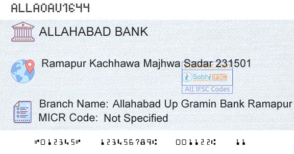 Allahabad Bank Allahabad Up Gramin Bank RamapurBranch 