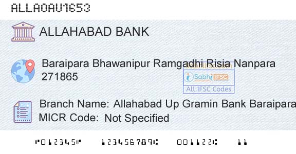 Allahabad Bank Allahabad Up Gramin Bank BaraiparaBranch 