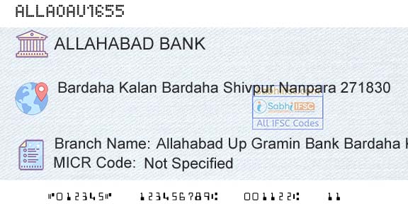 Allahabad Bank Allahabad Up Gramin Bank Bardaha KaBranch 