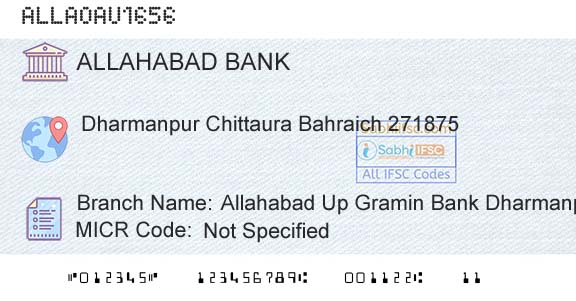 Allahabad Bank Allahabad Up Gramin Bank DharmanpurBranch 