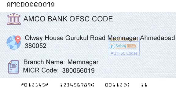 Ahmedabad Mercantile Cooperative Bank MemnagarBranch 