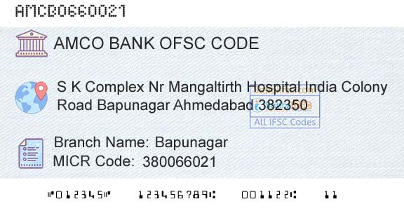 Ahmedabad Mercantile Cooperative Bank BapunagarBranch 