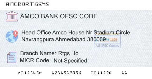 Ahmedabad Mercantile Cooperative Bank Rtgs HoBranch 