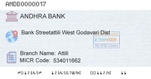 Andhra Bank AttiliBranch 