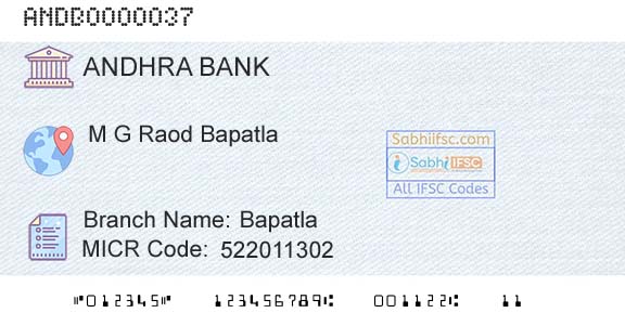 Andhra Bank BapatlaBranch 