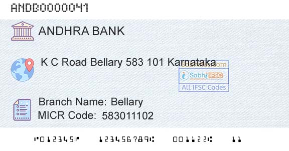 Andhra Bank BellaryBranch 