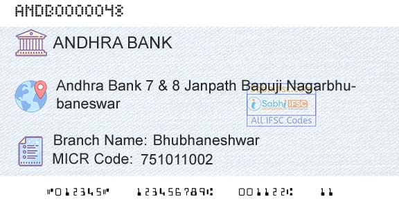 Andhra Bank BhubhaneshwarBranch 