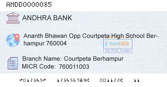 Andhra Bank Courtpeta BerhampurBranch 