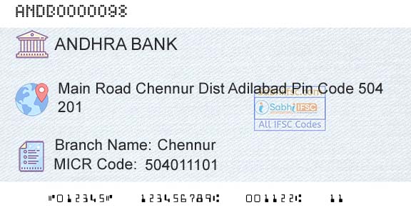 Andhra Bank ChennurBranch 