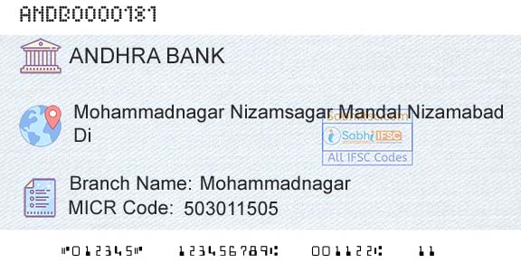 Andhra Bank MohammadnagarBranch 