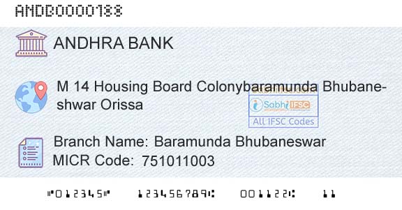 Andhra Bank Baramunda Bhubaneswar Branch 