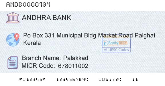 Andhra Bank PalakkadBranch 