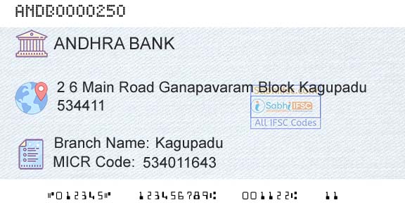 Andhra Bank KagupaduBranch 