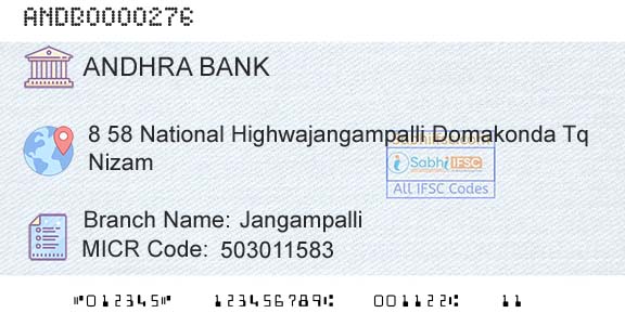 Andhra Bank JangampalliBranch 