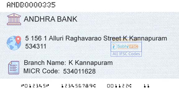 Andhra Bank K KannapuramBranch 