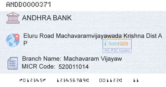 Andhra Bank Machavaram VijayawBranch 