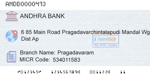 Andhra Bank PragadavaramBranch 