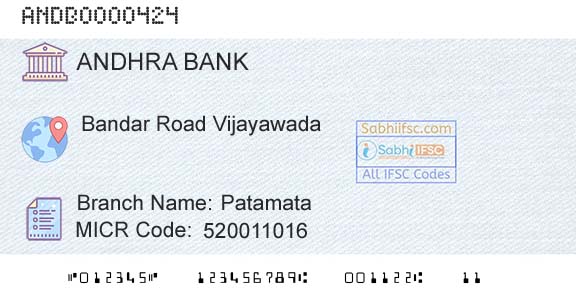 Andhra Bank PatamataBranch 