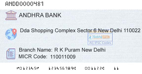 Andhra Bank R K Puram New Delhi Branch 